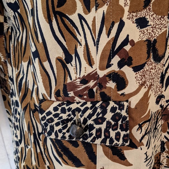 Westbound Animal Print 3/4 Sleeve Boxy Crew Neck Jacket Women's Size Large - Picture 4 of 8